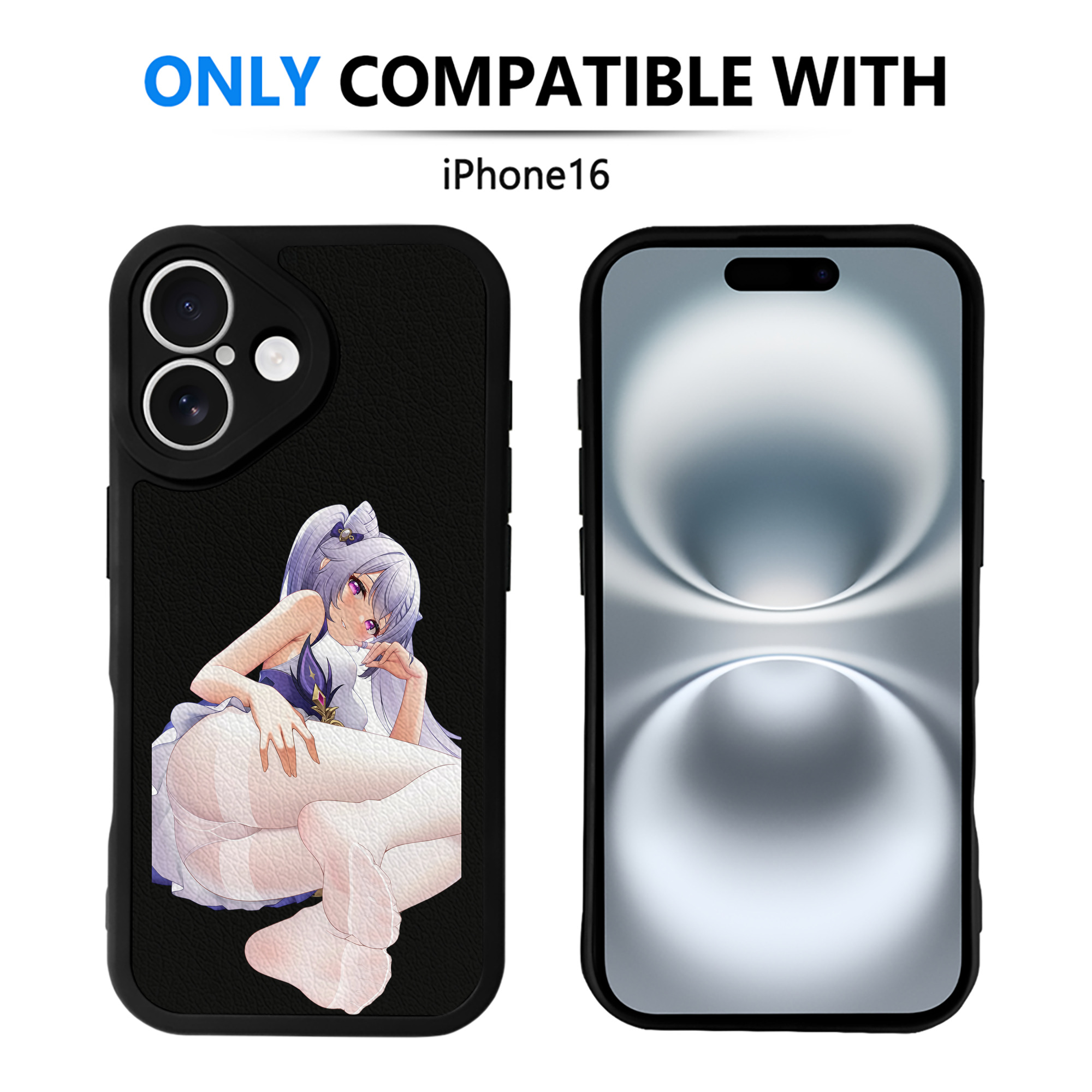 げんし神 刻晴 こくせい genshin Kokusei 【iPhone 16シリーズ対応】シリコンスマホケース（レザー調） 材質：シリコン